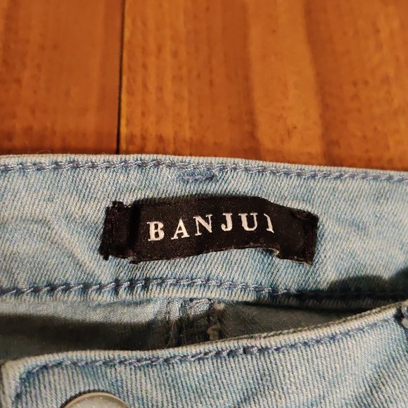 Banjul Boho Bell Bottom Distressed Womens Jeans L - Picture 7 of 11